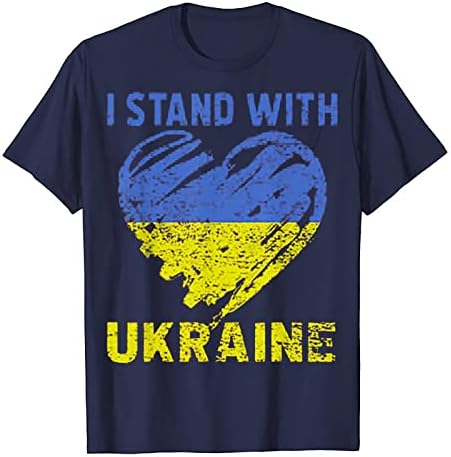 Fragarn Nyári Felsők Férfi 2022 ukrán Zászló Laza fit Rövid Ujjú Csinos Nyári Póló Férfi Kerek Nyakú Tunika Blúz Felső
