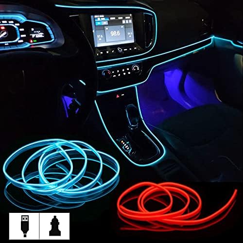 XBWEI Autó Belső tér EL Drót Környezeti LED Szalag Automatikus Rugalmas Légkör Cső Puha USB Lámpa, Világítás Szalag, Kötél, Szalag Fény (Szín