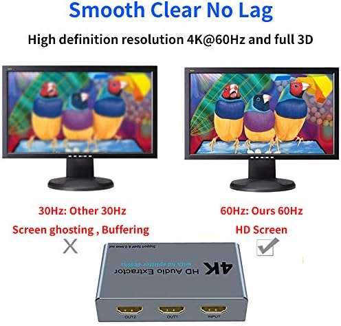 A 4K HDMI Splitter 1 2 HDMI, Optikai, HDMI Switcher Támogatja a 4K-s, 3D-s, 1080P felbontású, 3,5 mm-es Sztereó Audio Átalakító Adapter