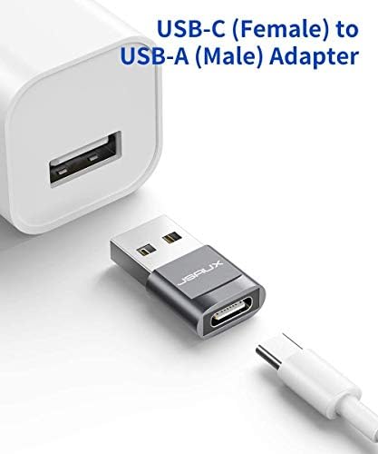 JSAUX USB-C Női USB-EGY Férfi Adapter 2-Pack, C Típusú USB töltőkábel, Adapter Kompatibilis az iPhone 14/13/12 Mini/Pro/Pro Max, a