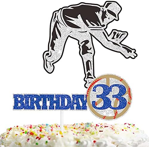 Baseball Torta Topper a Nők, a Férfiak 19. Boldog Születésnapot Sport Téma Party Dekoráció, Kellékek Dobójátékos Torta Dekoráció