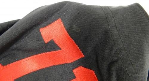 -ban a San Francisco 49ers Erik Körte 71 Játék Kibocsátott Fekete Jersey Szín Rush 8 - Aláíratlan NFL Játék Használt Mezek