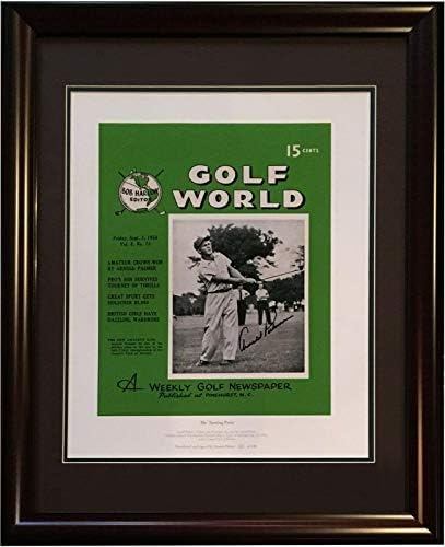 Arnold Palmer aláírt 1954 fordulópont Golf Világ Litho keretes auto /100 - Dedikált Golf Művészet