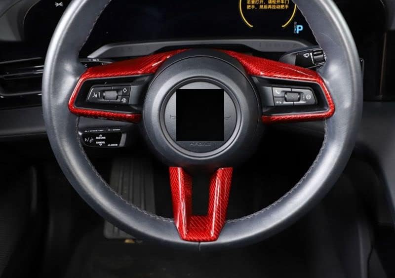 Új Szénszálas Kormánykerék Kiterjed Kompatibilis a Porsche Macan 2022-2023 (Piros)