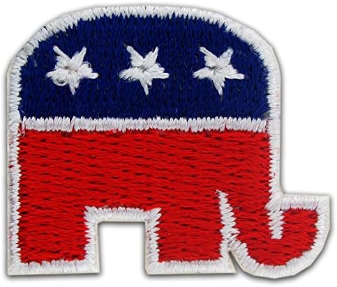 Republikánus Elefánt Amerikai Zászló Hímzett Applied Matrica