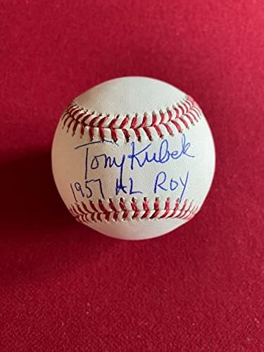 Tony Kubek Dedikált (SZÖVETSÉG) '57 ROY Ins. Hivatalos Baseball (Vintage) Yankees - Dedikált Baseball
