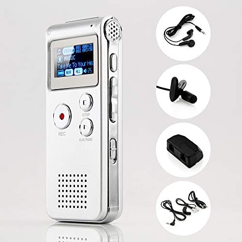 AZGGN 8 GB Digitális diktafon Újratölthető 650Hr Diktafon Telefon Hordozható MP3-Lejátszó