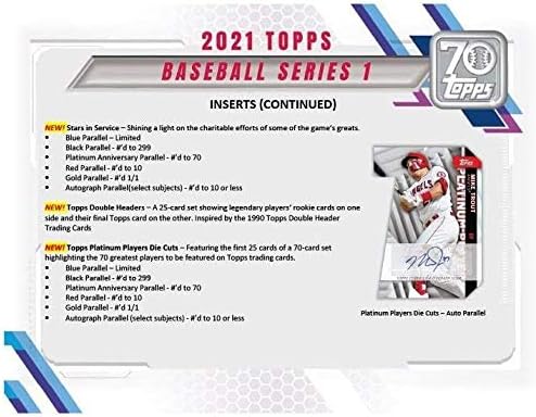 2021 Topps Sorozat 1 Baseball Gyári Lezárt Blaster Doboz 7 Csomag 14 Kártyák + 1 70 éves Évforduló Javítás Kártya. HATALMAS 99 Kártyák, Chase