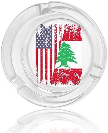 Évjárat Libanon USA Zászló Üveg Hamutartó a Cigaretta Szélálló Kuka Nyomtatott Díszes hamutartót a Home Office Patio Hotel Használata
