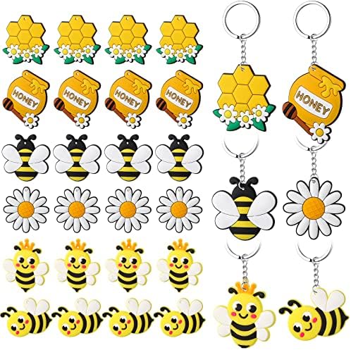 Tudomro Aranyos Méh Kulcstartó Méh Party kellék Méh Dekoráció Virág Méz Edények Honeycomb Dekoráció Gyerekeknek Méh Téma Születésnapi Party