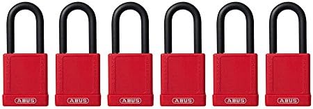 ABUS 74/40 Biztonsági Lakat Piros, Kulcsos Különböző -6 Csomag