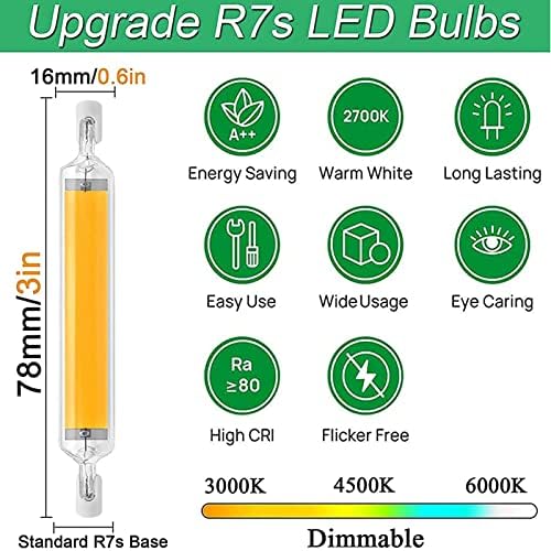 8 Pack LED Izzó R7s 78mm 10W Nagy Fényerejű, Kettős Véget ért a LED lámpa 100W Halogén Izzók Enquivalent Csere J78 R7S Bázis Árvíz Fény