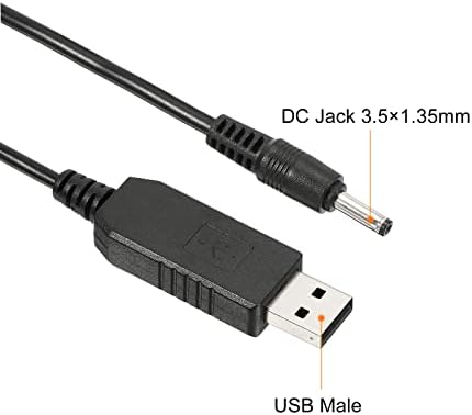 PATIKIL 6W 1A USB Lépés Feszültség Átalakító, 2 Csomag DC 5V DC 9 v-os Tápegység Adapter Jack 3.5x1.35 mm-es Kábel Router LED Lámpa Hangszórók