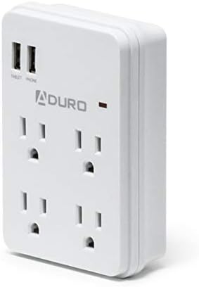 Aduro Surge Protector 4 Üzletek elosztó Állomás a (2 Port 2.1) USB Port Több Outlet Elosztó Hosszabbító Adapter ETL Felsorolt