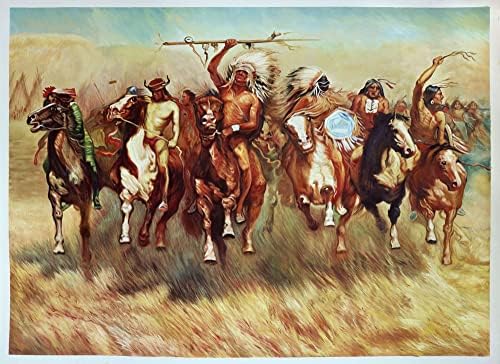 Győzelmi Tánc - Frederic Remington kézzel festett olaj festmény reprodukció, Amerikai Indiánok, a Diadal, a Régi Amerikai Nyugat