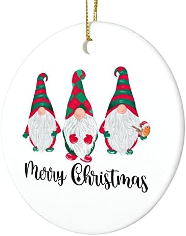 3 Inch Boldog Karácsonyt Gnome Díszek, Karácsonyi Gnómok Kerek Karácsonyi Díszek a Gyerekek, Fiúk, Lányok Lógó Díszek a karácsonyfa Dekoráció