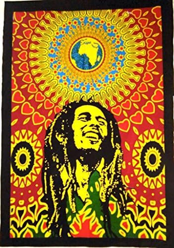 Bob Marley Fal Wandteppich, Hippi Poszter, Indiai, zum Aufhängen Bohém Wohnheim Dekor, BOHEMIAM Művészeti Pálca
