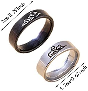 Yistu Cheaps Gyűrűk Nők 2DB Sima Zenekar Gyűrűk Pár jegygyűrűt Király Gyűrűk Fekete Rozsdamentes Acél Gyűrű Szett (Fekete, Egy Méret)
