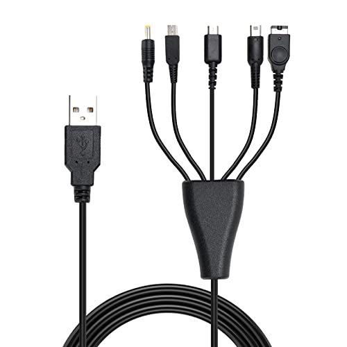 JoyRay Gyors Töltés Kábel-Több készülék számára 5 az 1-ben Hordozható USB Multi Felelős Kábel Kompatibilis a GBA SP,NDS Lite,Wii