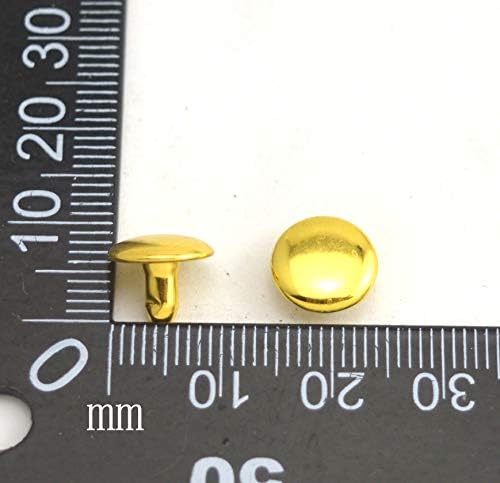 Wuuycoky Arany Kettős Kap Bőr Szegecsek Cső alakú Fém Szegecsekkel Kap 9mm-es meg a Poszt 6mm Csomag 60 Készletek
