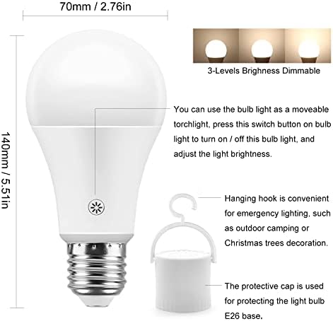 Az újratölthető Izzók Sürgősségi LED Izzó Lámpa Távirányítóval Akkumulátor Tartalék Izzó E26 Akkumulátor Világítás Izzó Az Áramszünet