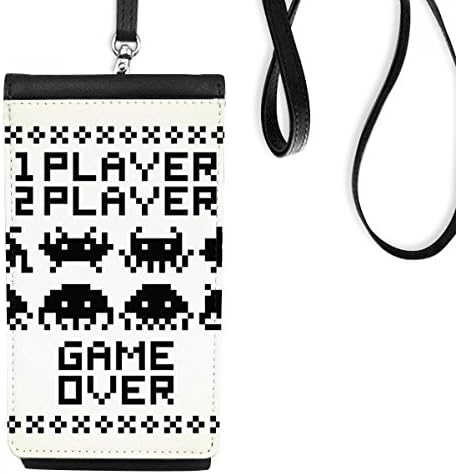 A Játékosok A Játék Vége Kis Szörnyeteg Pixel Phone Wallet Pénztárca Lóg Mobil Tok Fekete Zseb