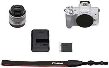Canon EOS M50 Mark II + EF-M 15-45mm az STM Kit Fehér
