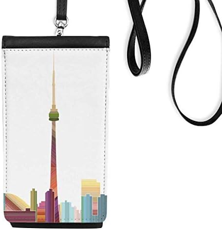Kanada Mérföldkő a Város Akvarell Phone Wallet Pénztárca Lóg Mobil Tok Fekete Zseb
