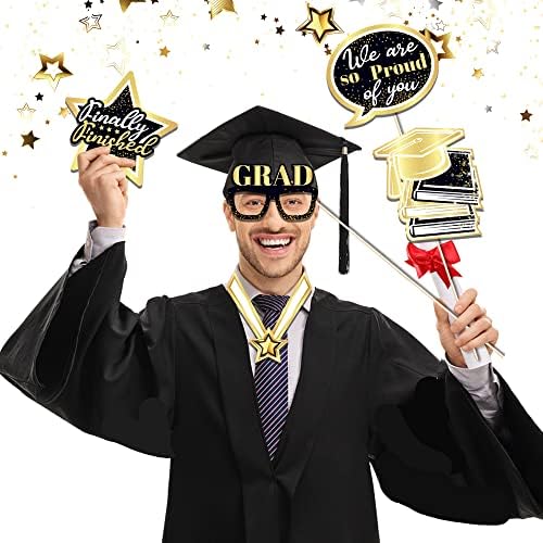 INRUI 25 Db Fekete-Arany Diploma Fotó Kellékek 2023 Érettségi Fél Jelentenek Jel Kellékek Kellékek Fotózás
