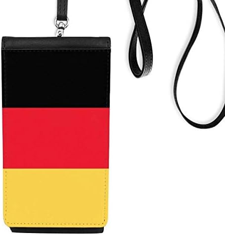 Németország Nemzeti Zászló Európai Ország Phone Wallet Pénztárca Lóg Mobil Tok Fekete Zseb
