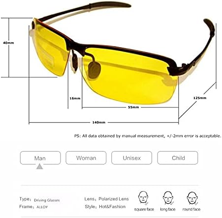AZBUY éjjellátó Szemüveg Vezetés - Tükröződésmentes Szemüveg Polarizált UV400 Éjszakai Vezető Napszemüveg Férfiak Nők