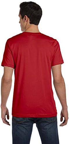 Bella + Vászon Unisex rövidujjú Készült Az USA-Ban Jersey Póló M Vászon Piros