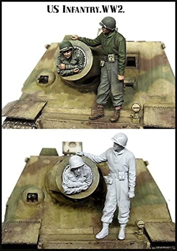 Gl-Haza 1/35 Katonai háborús Téma második világháború MINKET Tartály Katonák Gyanta Modell készlet (2 fő, nem Tankok) összeszerelt,