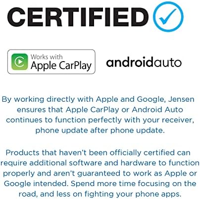 JENSEN J1CA7 7 hüvelykes Apple Certified CarPlay Android Auto | Dupla DIN Érintőképernyő Autó Sztereó Receiver | Bluetooth Kéz nélküli telefonálás