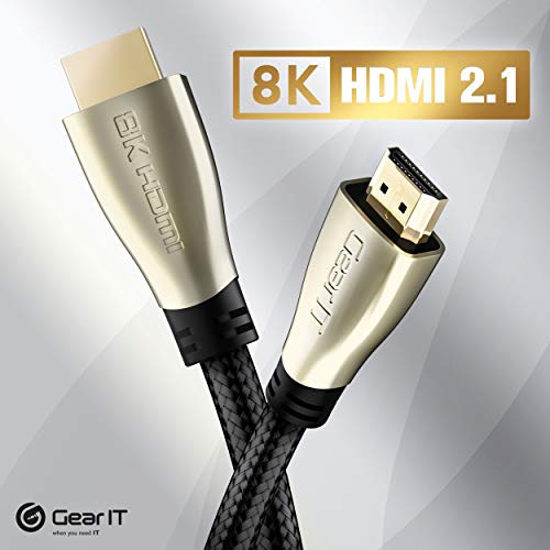 GearIT Prémium Fonott HDMI 2.1 8K 60Hz 48Gpbs Kábel 6.6 ft