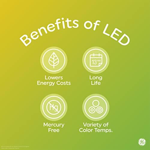 A GE Lighting Felfedi, LED Izzók, 9 Watt (60 Watt Egyenértékű) HD+ Fény, hagyományos Izzó Forma, Közepes Bázis, Szabályozható (2 Csomag)