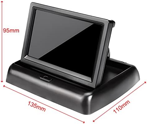B-Qtech 4.3 inch Összecsukható TFT LCD Biztonsági Kamera Képernyőn csak a Visszapillantó Fordított Kijelző, V1/V2 Két Videó Bemenet,