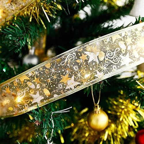 NUTRAVALIA Karácsonyi Dekorációk, Karácsonyi LED Dupla Szalag fényfüzér karácsonyfa Dekoráció, Világító Streamer Színű Medál