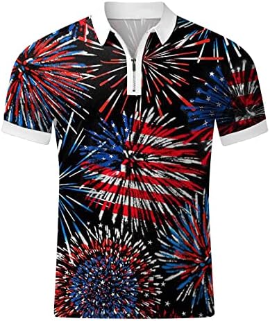 HSSDH július 4-Ingek Férfiak számára, a július 4-i Hazafias Férfi Póló Divat Golf Pólók Amerikai Zászló Design