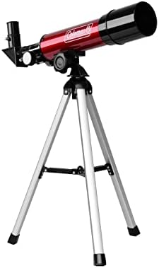 Coleman 360x50 Refraktor Teleszkóp Készlet, strapabíró hordtáska, C36050 - Vörös