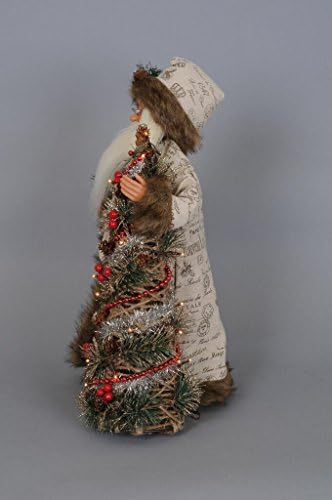 Karen Didion Eredeti Megvilágított Erdei Elegancia Mikulás Figura, 18 Cm - Kézzel készített Karácsonyi Ünnep Otthon Dekoráció, valamint