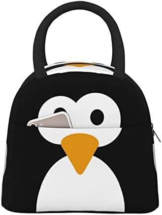 ASEELO Aranyos Pingvin Újrafelhasználható Szigetelt Ebéd Bag Nyitott Összecsukható,Étkezés Prep Férfi & Nő Dolgozik Piknik, Vagy