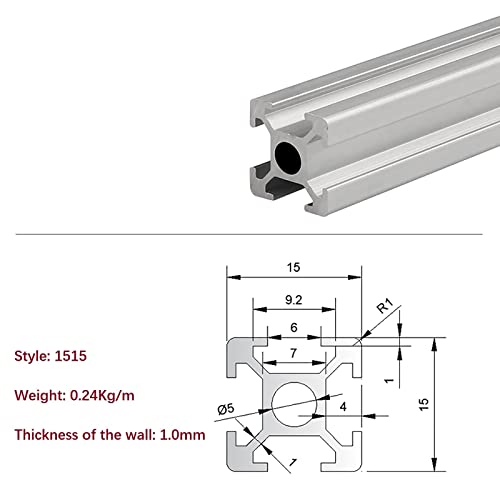 Mssoomm 10 Pack 1515 Alumínium Extrudált Profil, Hossz 33.46 inch / 850mm Ezüst, 15 x 15 mm 15 Sorozat T Típusú, T-Slot Európai Szabvány