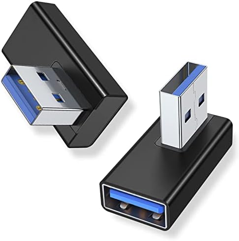 AreMe 90 Fokos USB 3.0 Adapter 2 Csomag, derékszögű USB-EGY Férfi-Nő Átalakító adapter PC, Laptop, USB Töltő, Hálózati Bank Több