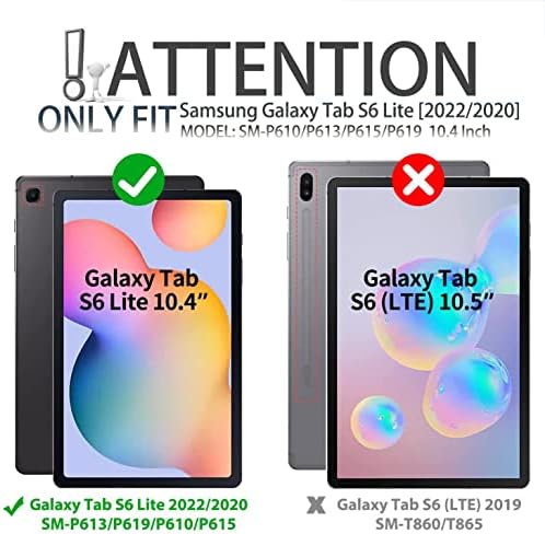 Wineecy Háttérvilágítású Billentyűzet tok Samsung Galaxy Tab S6 Lite 10.4 hüvelyk 2022/2020 Modell (SM-P610/P613/P615/P619), 7 Színek Háttérvilágítás