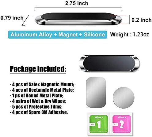SALEX Lapos Mágneses Telefon Tartók 4 Csomag. Fekete mobiltelefon tartó Autó Műszerfal -, Fal -, Teherautó. Univerzális Bot iPad