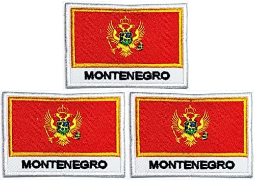 Kleenplus 3pcs. 1.7X2.6 HÜVELYK. Montenegró Zászló Javítás Taktikai Katonai Négyzet Alakú Zászló Hímzett Foltok Ország Zászló