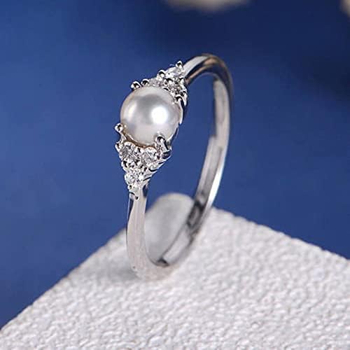 Ujj Gyűrű Szett Női Gyöngy, Gyémánt Kirakott Gyűrű Elegáns Gyűrű, Eljegyzési Gyűrű hu Gyűrű Készlet (Ezüst, 10)