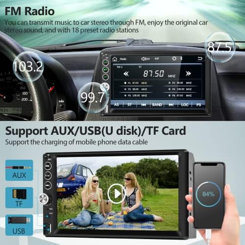 Autó Sztereó Dupla Din Támogatja az Apple Carplay Bluetooth Hívás Phonelink 7 Hüvelykes érintőképernyő Android Auto USB/TF/AUX FM Rádió