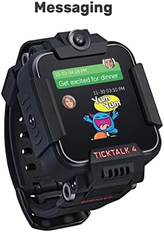 TickTalk 4 Gyerek Smartwatch a Hatalom Alap Csomag (Fekete Karóra Piros Zsebében SIM-On a T-Mobile hálózatán)